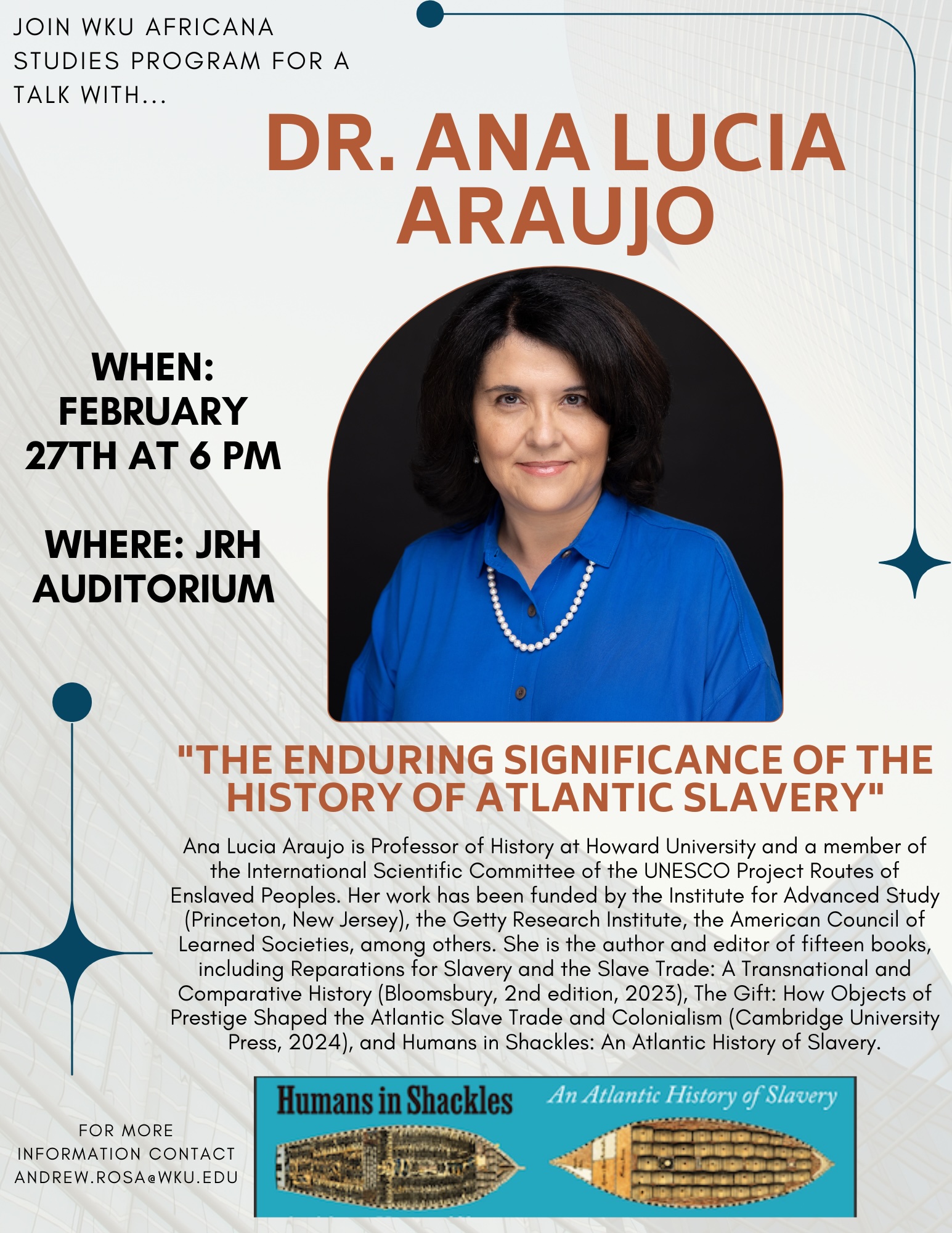 Ana Lucia Araujo Lecture Flyer