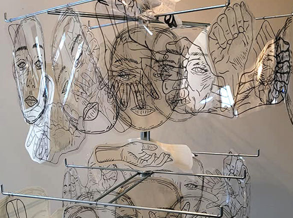 Faces hanging