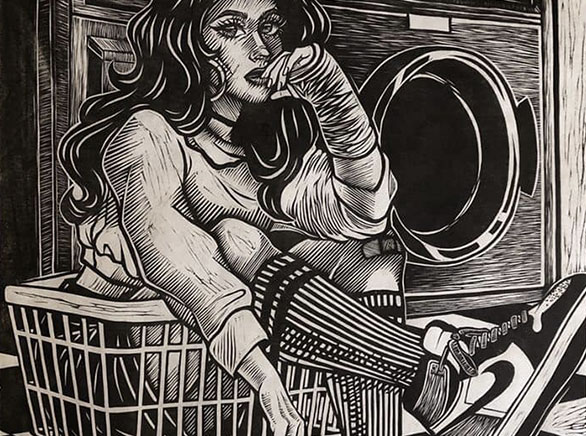 Woman doing landry 