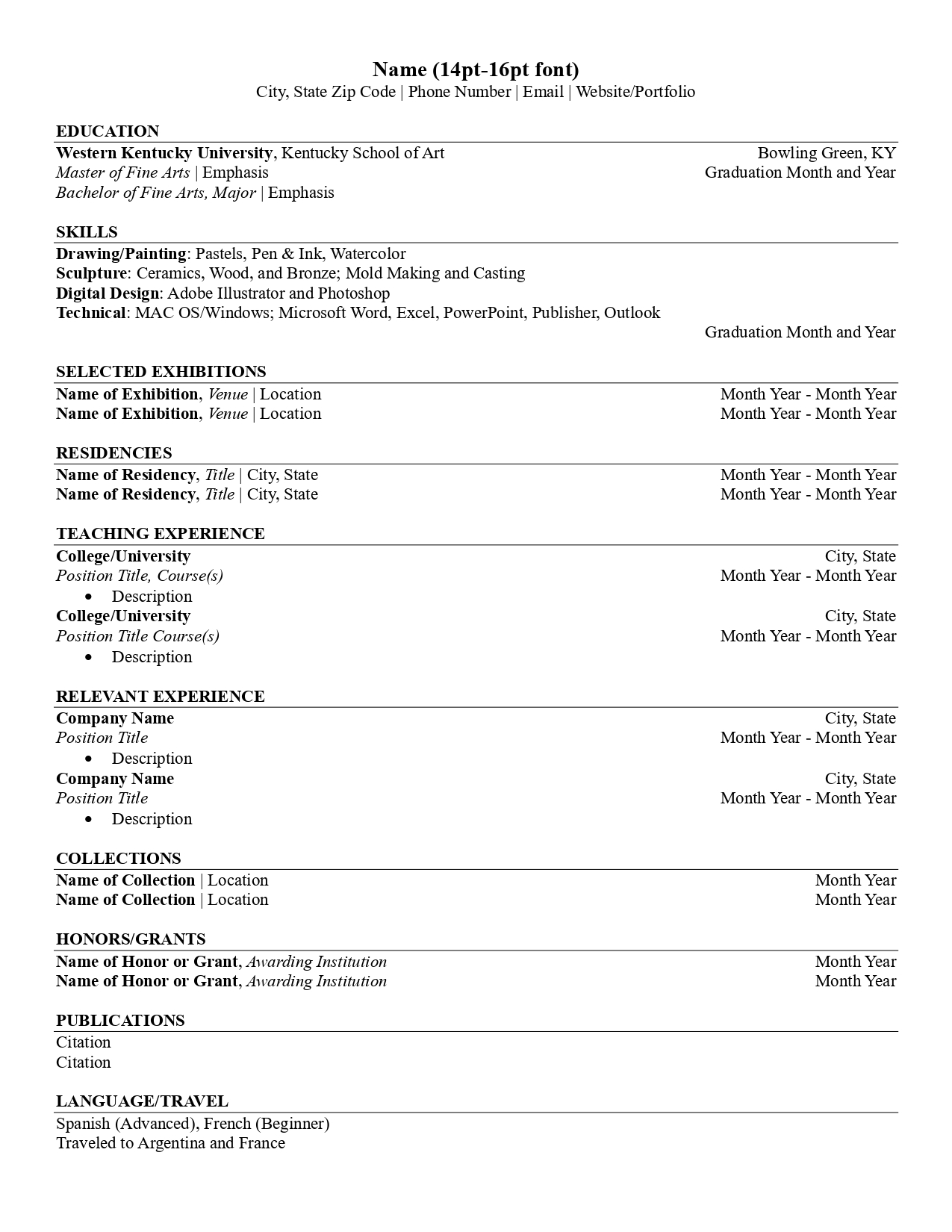 art cv