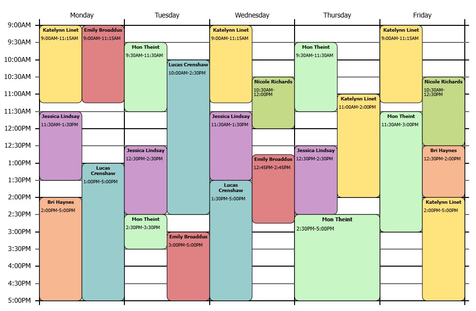 Tutor schedule