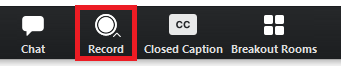 Click record in the toolbar