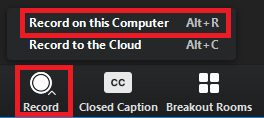 Click record on this computer