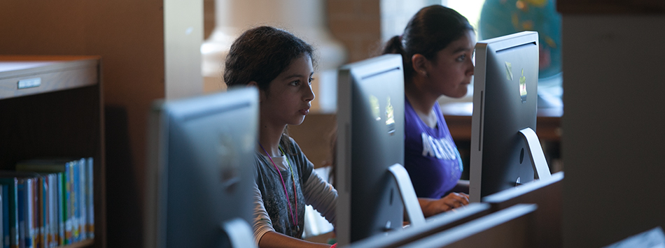 students working on computers