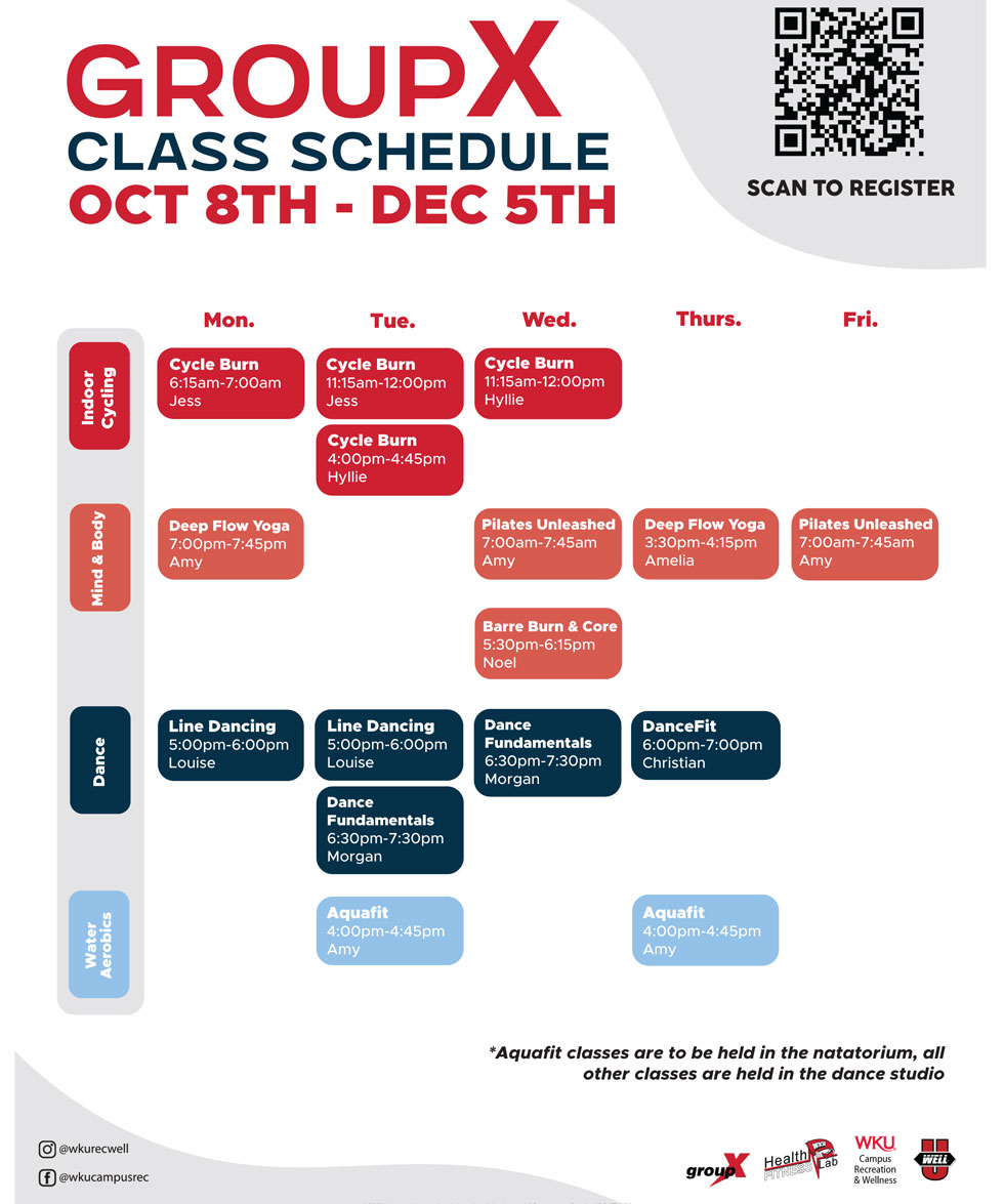groupx schedule