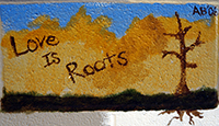 Photo of cinder block painted by Ashley Brasfield, class of 2006