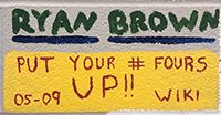 Photo of cinder block painted by Ryan Brown, finished 2007