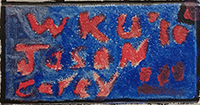 Photo of cinder block painted by Jason Carey, finished 2009