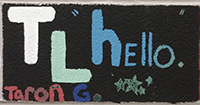 Photo of cinder block painted by Taron Grizzell, finished 2011