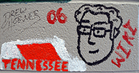 Photo of cinder block painted by Drew Horner, finished 2008
