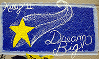 Photo of cinder block painted by Kelly Lootz, class of 2009