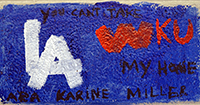 Photo of cinder block believed to be painted by Robert Hollar, finished 2012