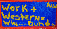 Photo of cinder block believed to be painted by Amber Williams, finished 2008
