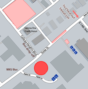 Overhead parking map around the planetarium