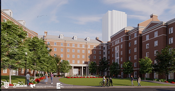 New hall rendering exterior entrance