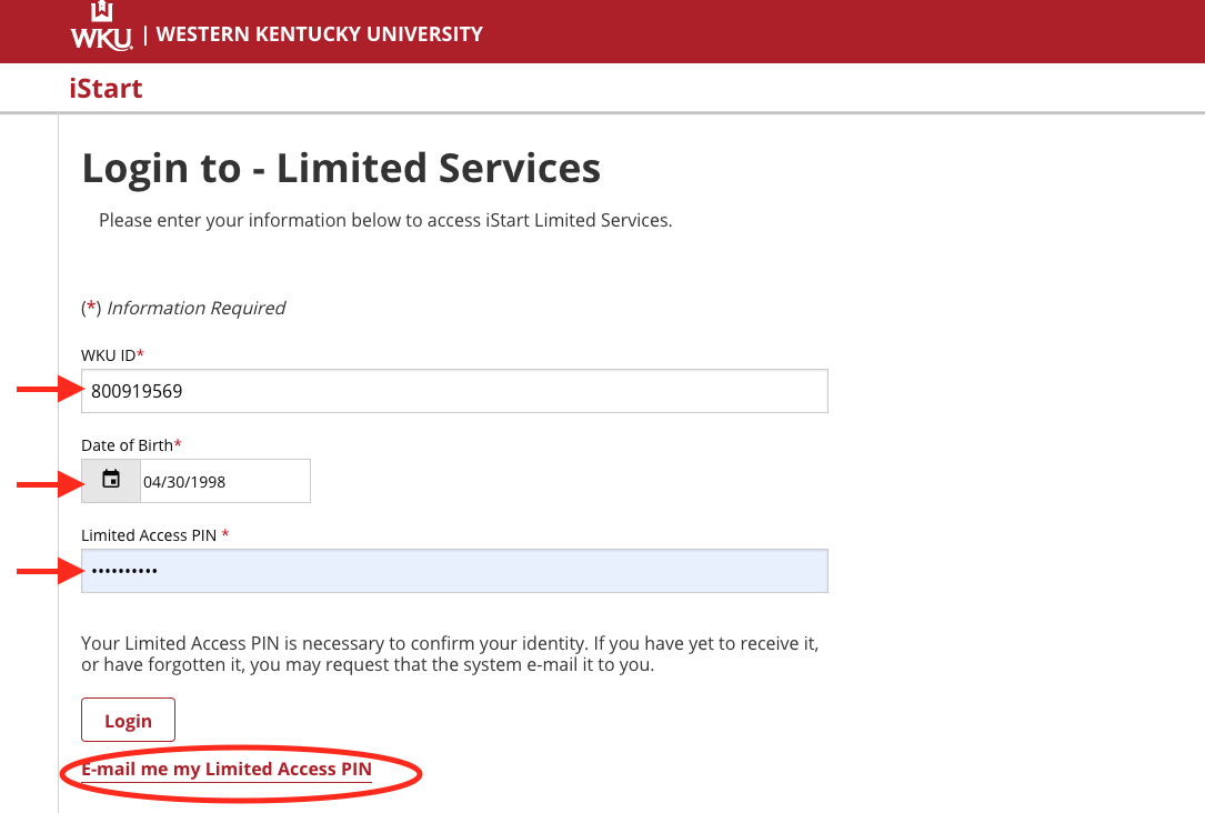 iStart Limited Access Page