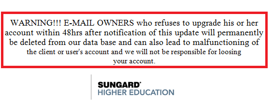 WKU example phishing text