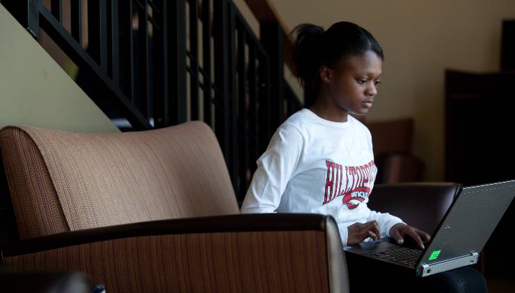 student studying