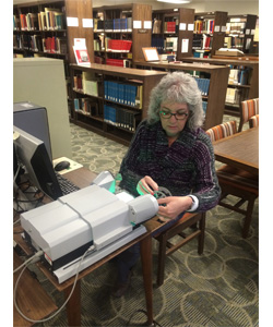 Computer Microfilm Reader in Reading Room