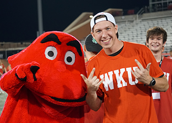 big red and student