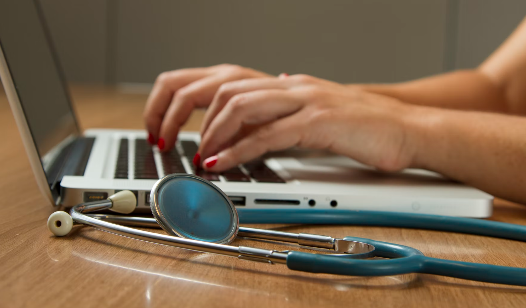 typing on computer