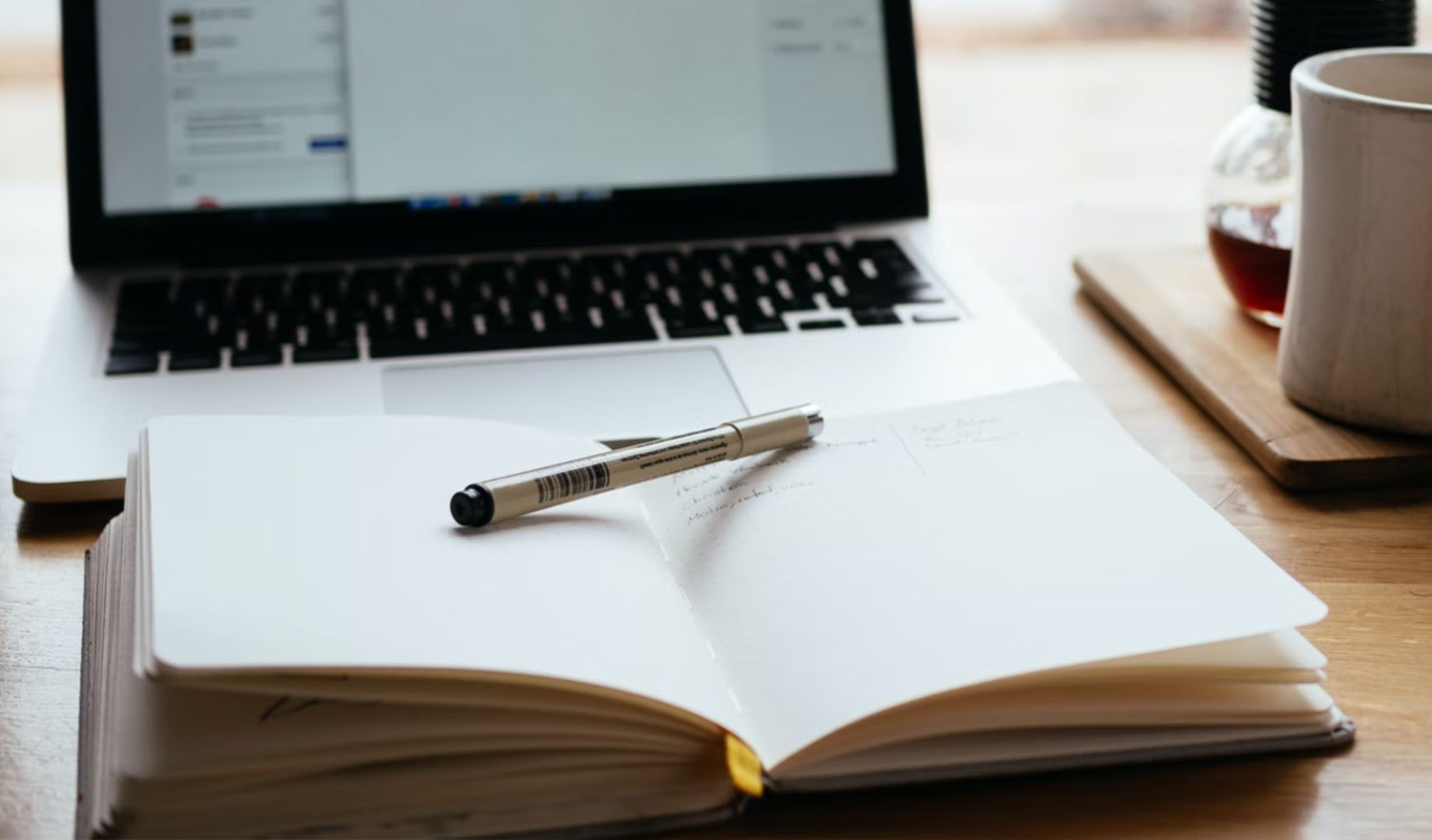 notebook and pen
