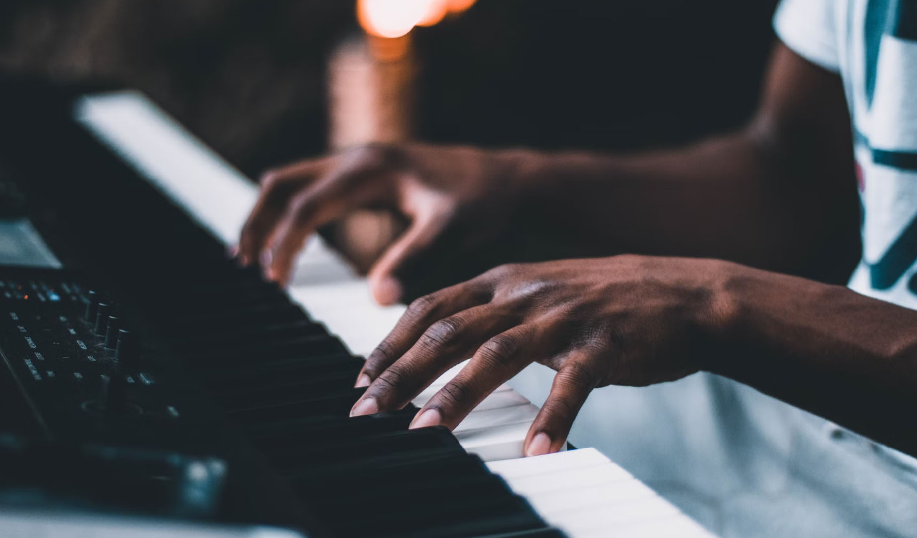 man playing piano