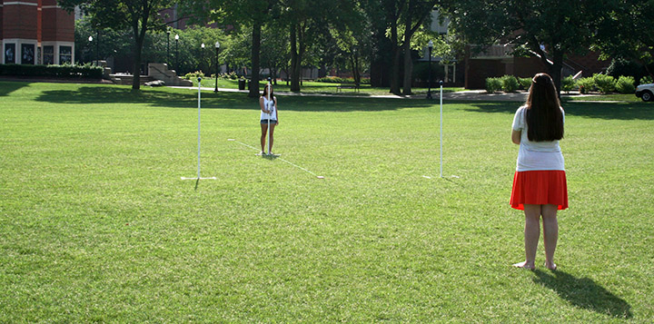 Students Judging Distance Outdoors