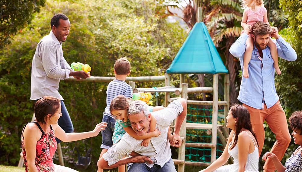 Families at a park