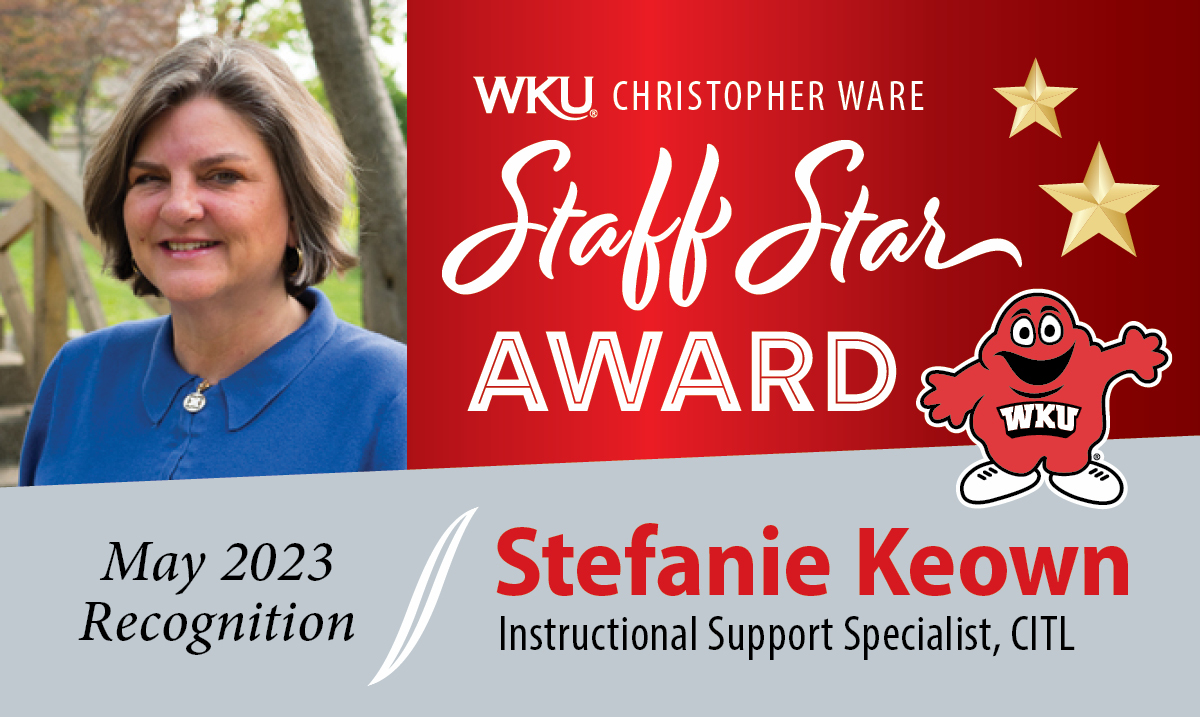 Stefanie Keown May Staff Star award Stefanie Keown