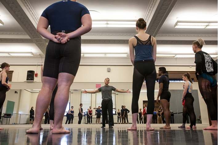 Guest artist Jon Lehrer conducted a dance class on March 18.