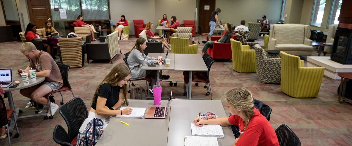 Students studying at The Learning Center