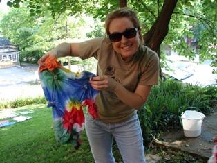 tie-dying t-shirts